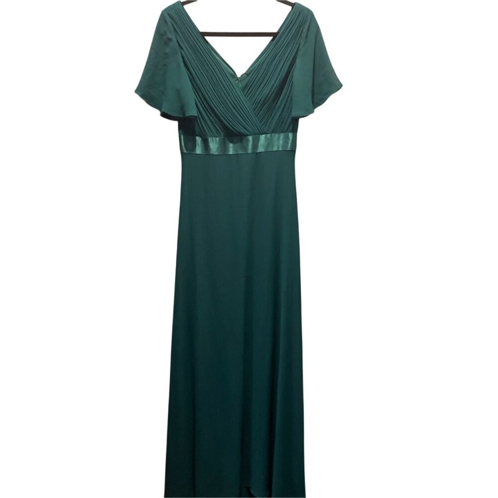 Ever-Pretty Chiffon Evening Dress Green V-Neck Prom Formal Gown Size M New - Picture 7 of 11